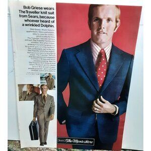 1971 Bob Griese Miami Dolphins Sears Traveller Suit Original Print Ad Vintage